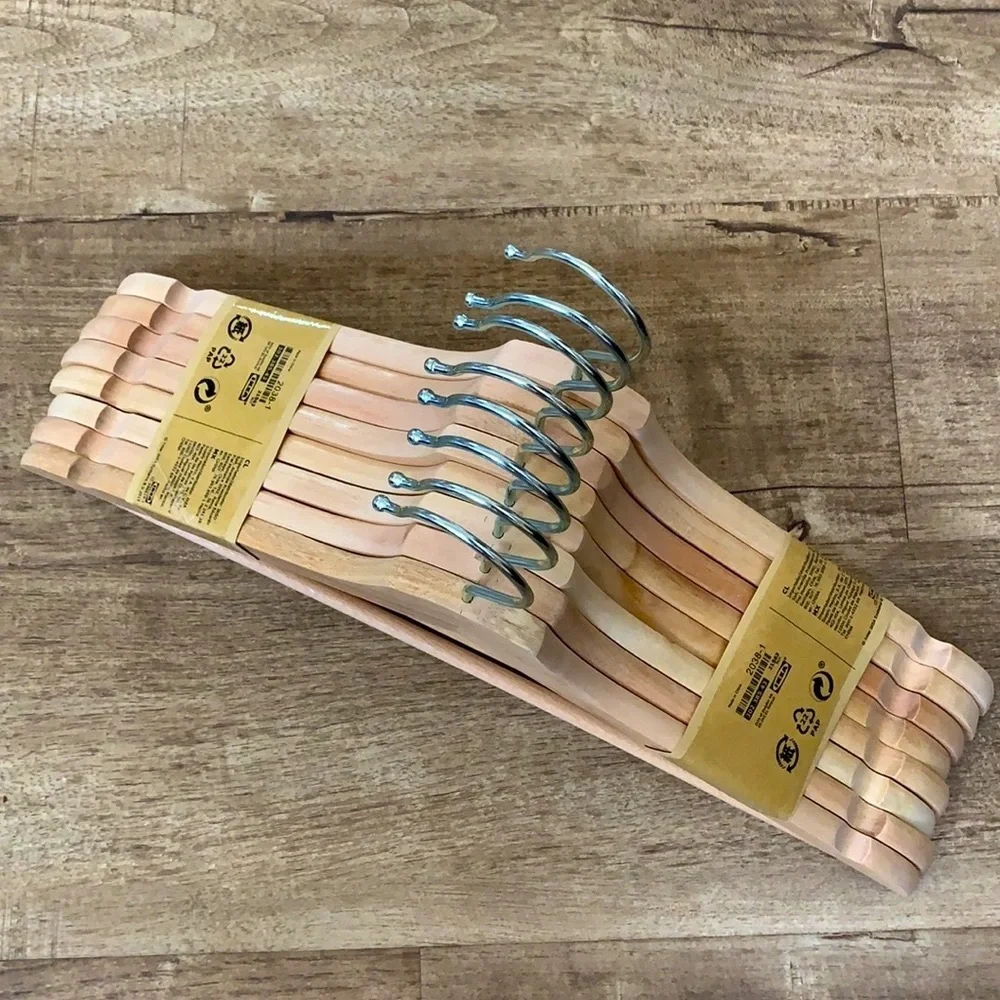 8 wooden closet clothing hangers IKEA BUMERANG + free catalogue last issue NEW